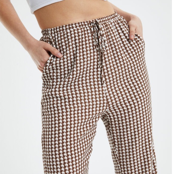 Anthropology Charlie Holiday Lola Chocolate Houndstooth Pants S - Picture 4 of 12